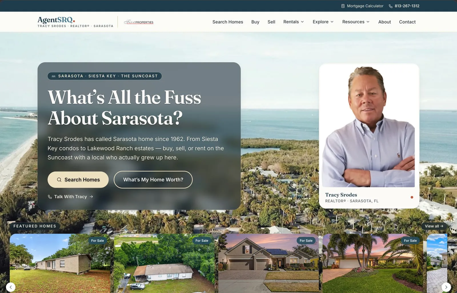 Agent website for AgentSRQ in Sarasota, Florida